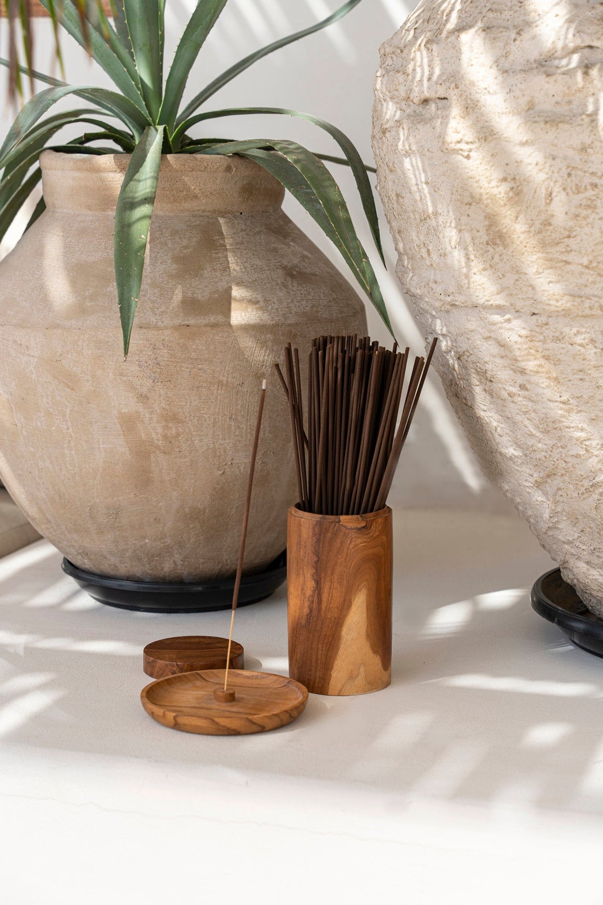 Bazar Bizar Teakhouten Wierookhouder Naturel Ø15 cm