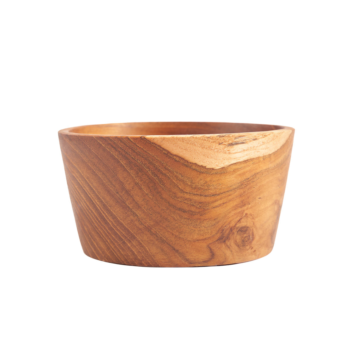 Bazar Bizar Teakhouten Schaal Popcorn Snack Bowl Naturel Ø12 x H6 cm