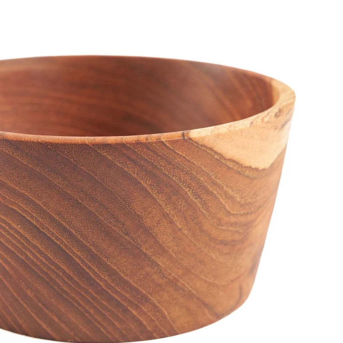 Bazar Bizar Teakhouten Schaal Popcorn Snack Bowl Naturel Ø12 x H6 cm