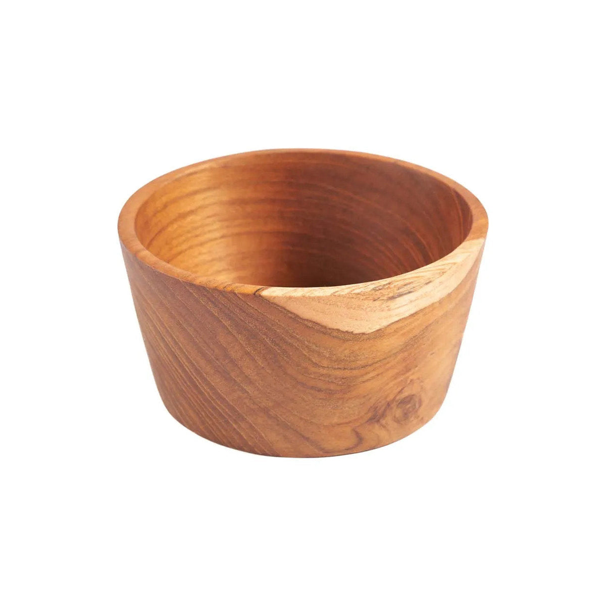 Bazar Bizar Teakhouten Schaal Popcorn Snack Bowl Naturel Ø12 x H6 cm