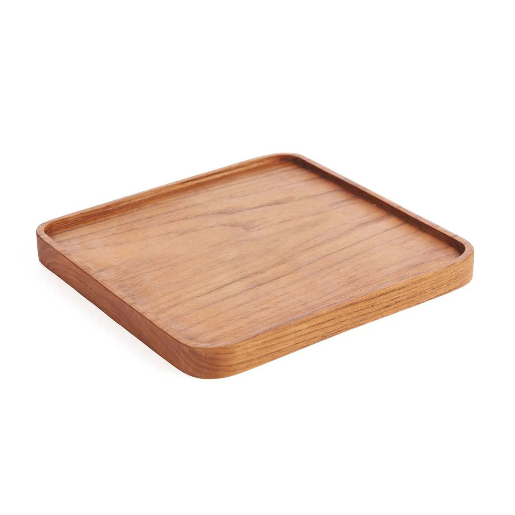 Bazar Bizar Teakhouten Schaal Square Plate Naturel 20 x 20 cm