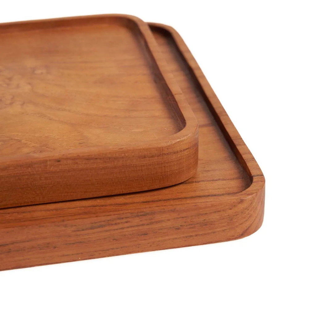 Bazar Bizar Teakhouten Schaal Square Plate Naturel 20 x 20 cm