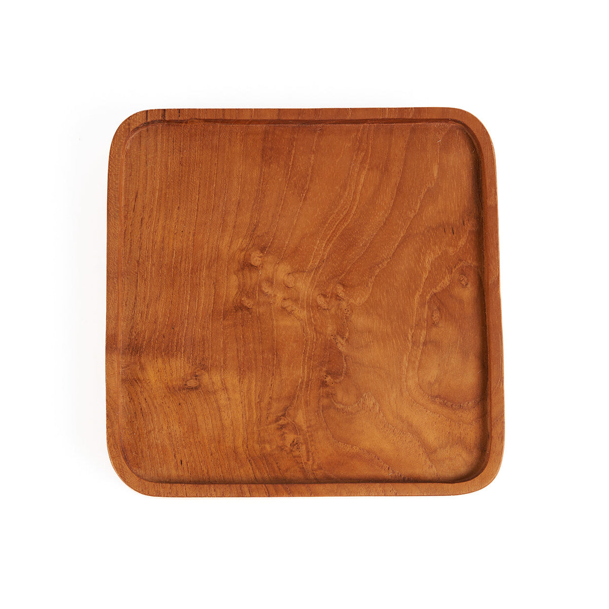 Bazar Bizar Teakhouten Schaal Square Plate Naturel 8,5 x 8,5 cm