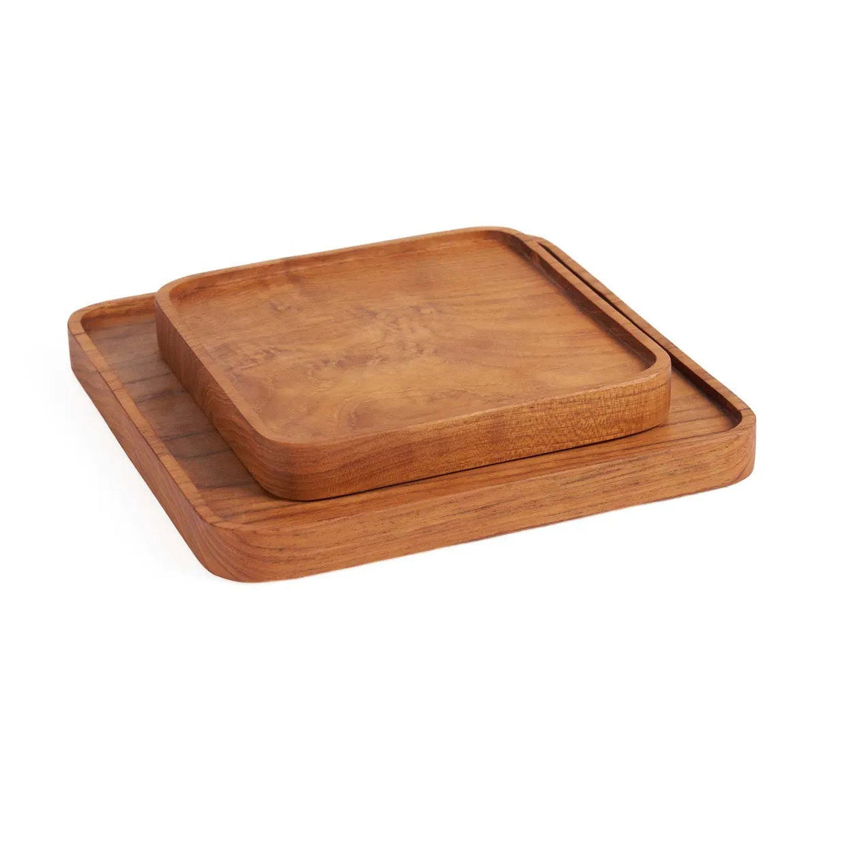 Bazar Bizar Teakhouten Schaal Square Plate Naturel 8,5 x 8,5 cm