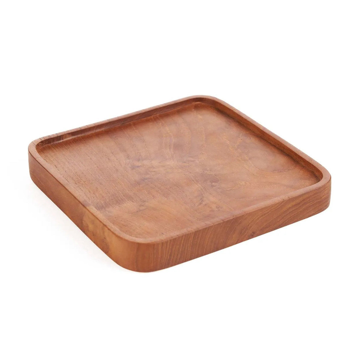Bazar Bizar Teakhouten Schaal Square Plate Naturel 8,5 x 8,5 cm