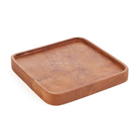 Bazar Bizar Plat de service En Bois de Teck Square Plate Naturel 8,5 x 8,5 cm