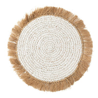 Bazar Bizar Waterhyacint Placemat Naturel/Wit Ø45 cm
