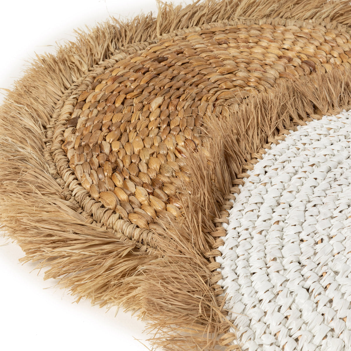 Bazar Bizar Waterhyacint Placemat Naturel/Wit Ø45 cm