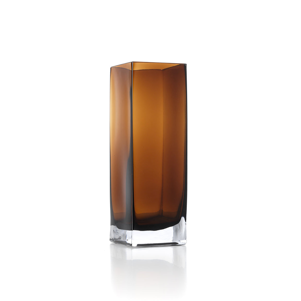 Bazar Bizar Gerecycleerde Glazen Vaas Cuboid Amber Ø10 x H30 cm