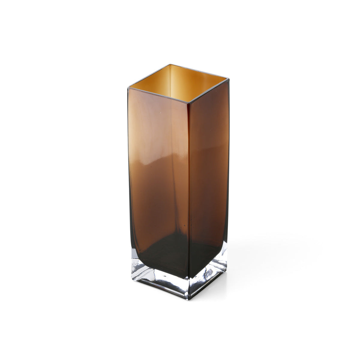 Bazar Bizar Vase en Verre Recyclé Cuboid Ambre Ø10 x H30 cm
