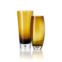 Bazar Bizar Vase en Verre Recyclé Honey Glow Brun Doré Ø12 x H25 cm