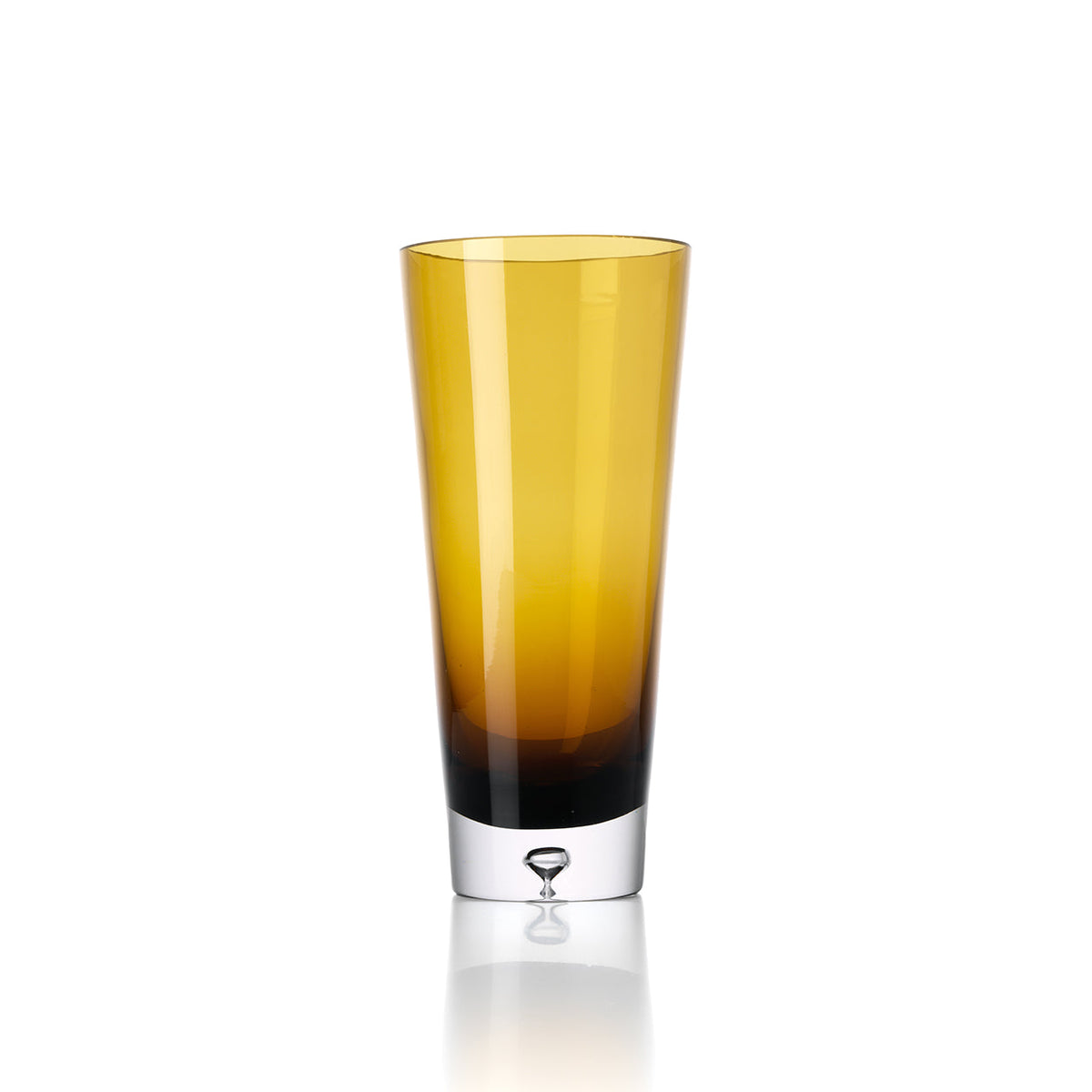 Bazar Bizar Gerecycleerde Glazen Vaas Sunset Glow Goudbruin Ø13 x H30 cm