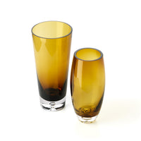Bazar Bizar Gerecycleerde Glazen Vaas Sunset Glow Goudbruin Ø13 x H30 cm