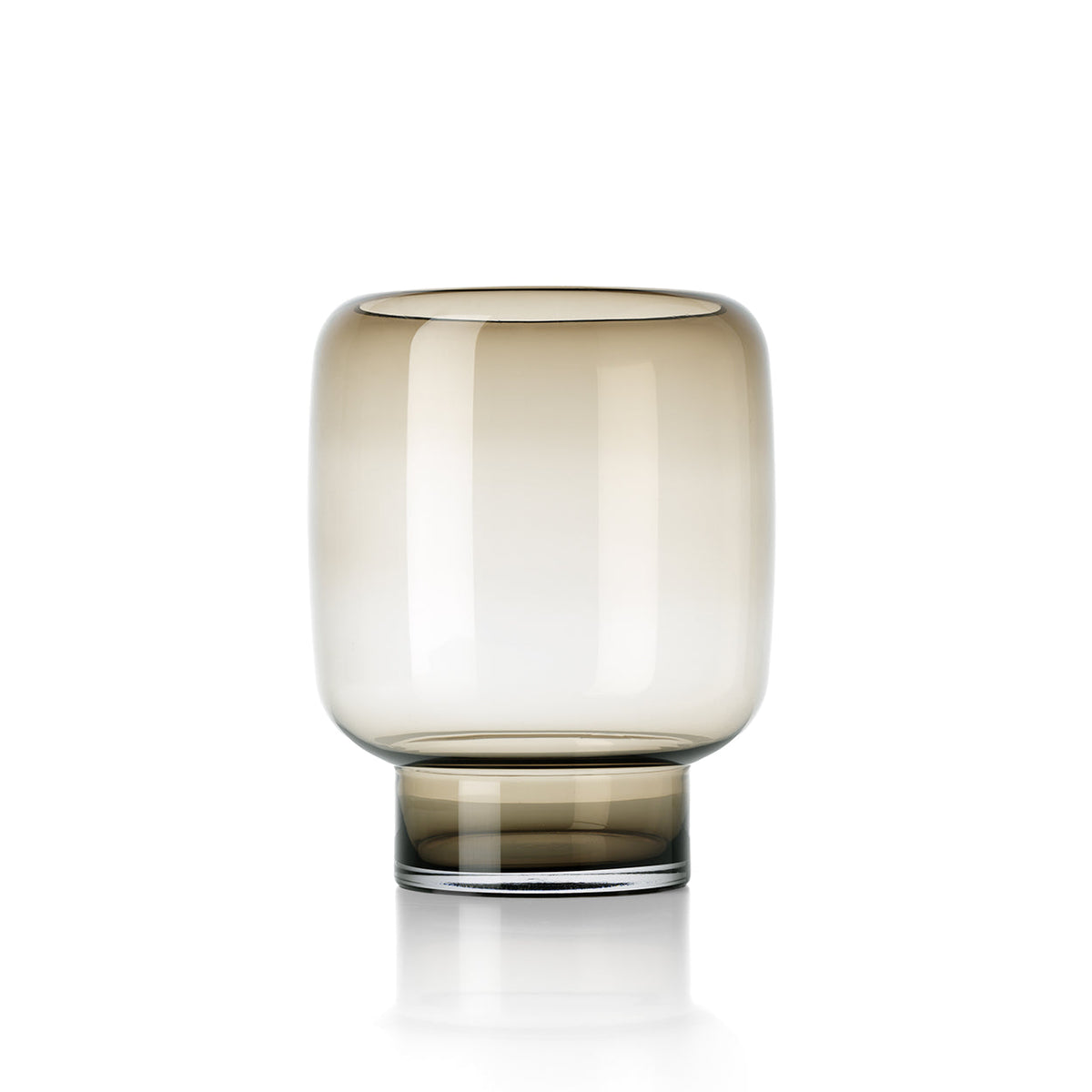 Bazar Bizar Vase en Verre Recyclé Smoky Cube Brun Ø23 x H30 cm