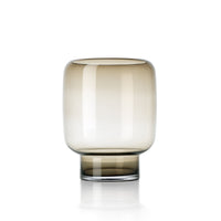 Bazar Bizar Gerecycleerde Glazen Vaas Smoky Cube Bruin Ø23 x H30 cm