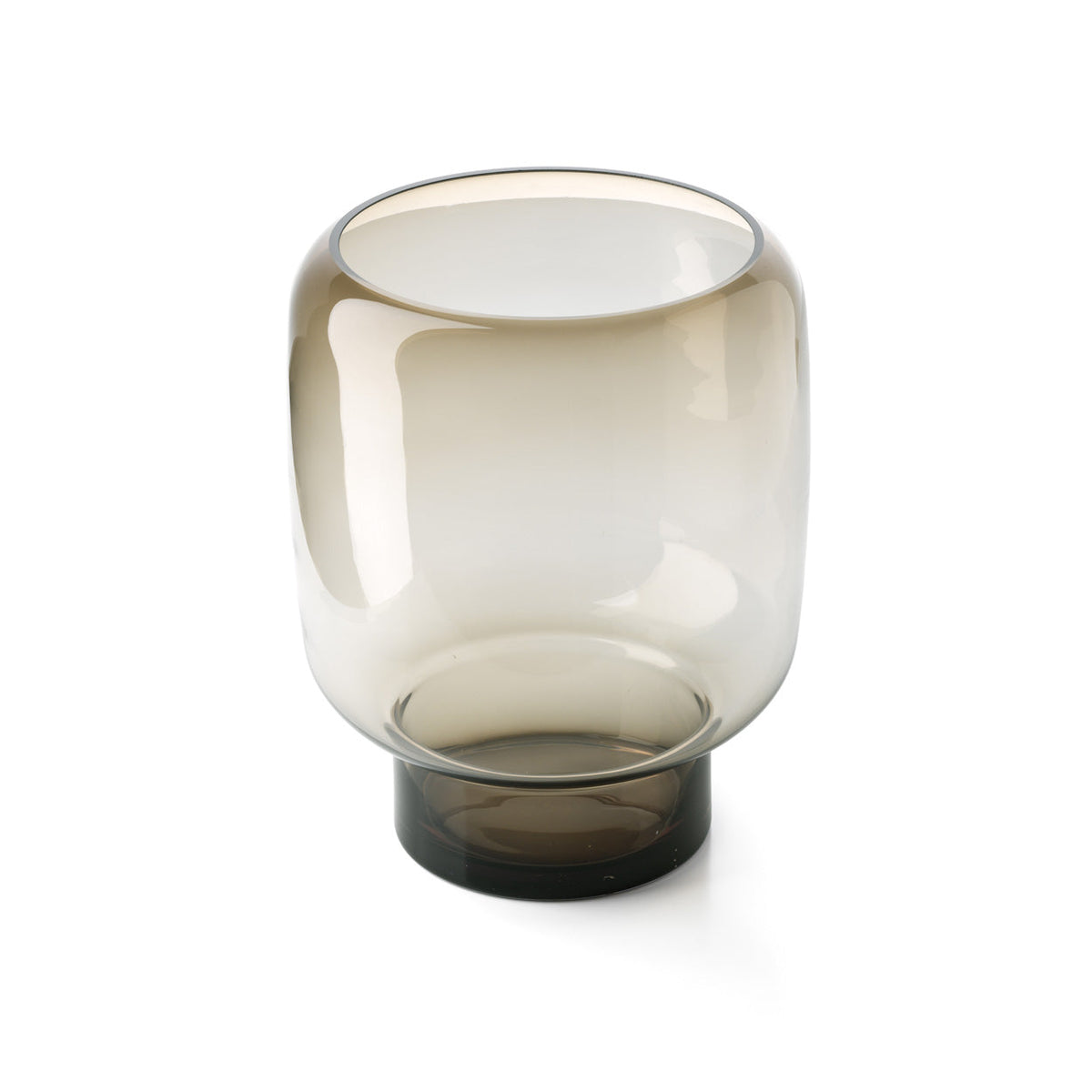 Bazar Bizar Vase en Verre Recyclé Smoky Cube Brun Ø23 x H30 cm