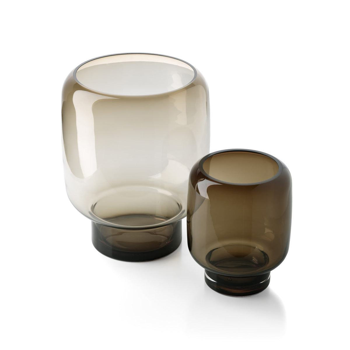 Bazar Bizar Vase en Verre Recyclé Smoky Cube Brun Ø23 x H30 cm