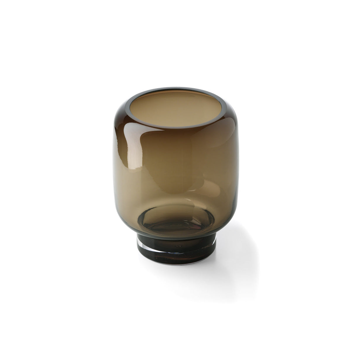 Bazar Bizar Gerecycleerde Glazen Vaas Smoky Cube Bruin Ø15 x H19 cm
