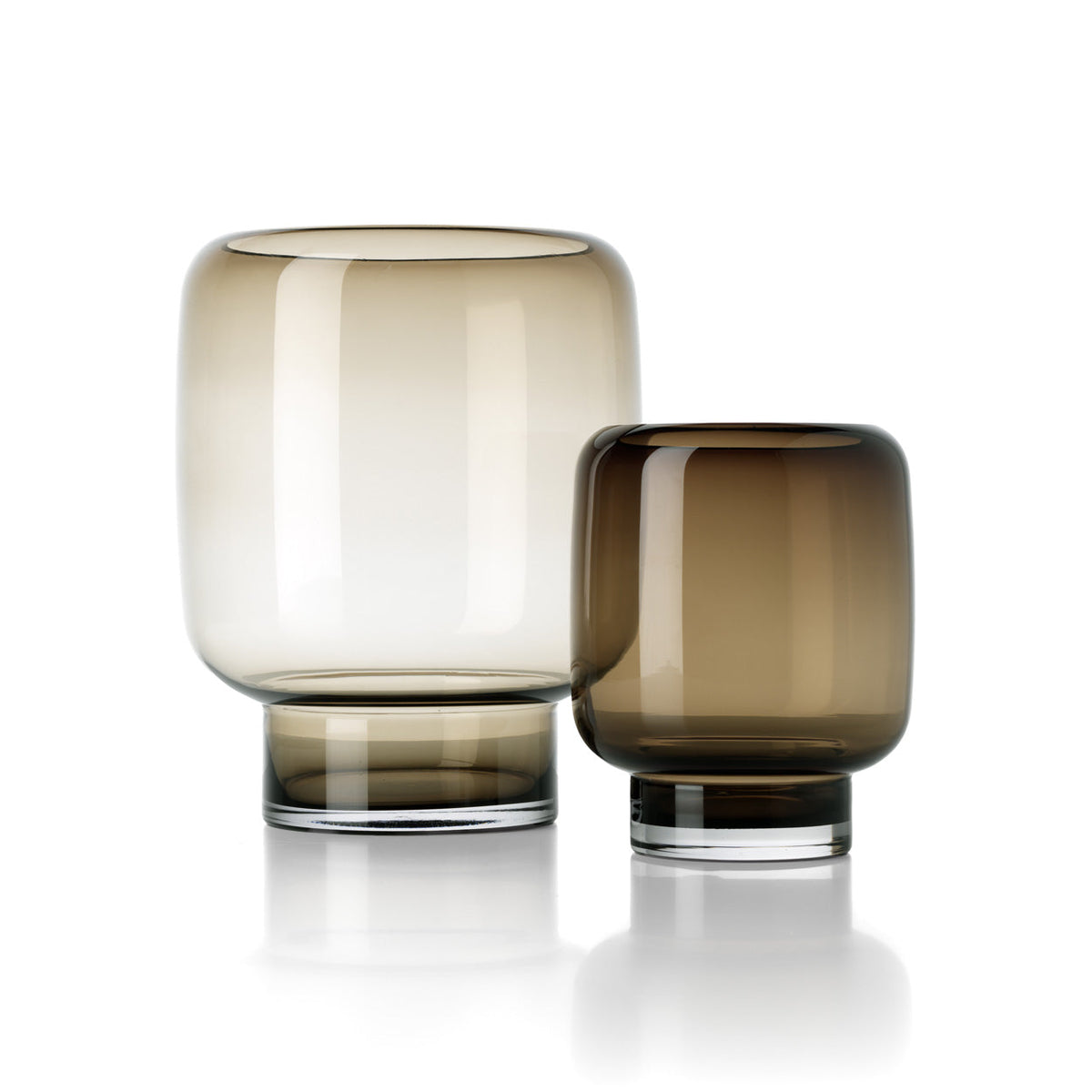 Bazar Bizar Gerecycleerde Glazen Vaas Smoky Cube Bruin Ø15 x H19 cm