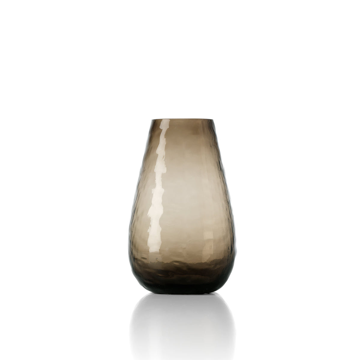 Bazar Bizar Gerecycleerde Glazen Vaas Organic Shape Bruin Ø16 x H26 cm