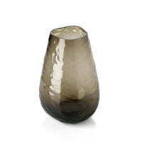 Bazar Bizar Gerecycleerde Glazen Vaas Organic Shape Bruin Ø16 x H26 cm