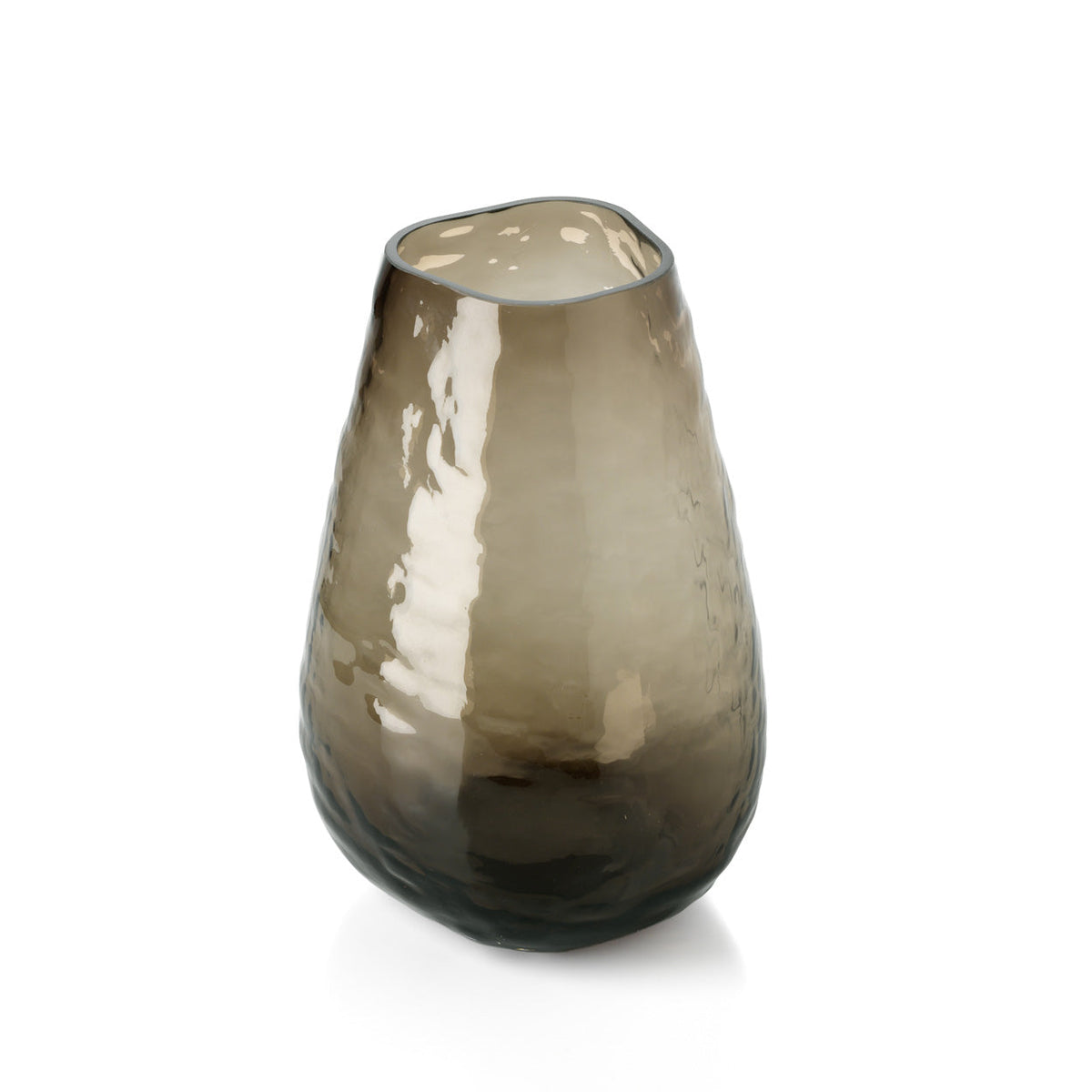 Bazar Bizar Gerecycleerde Glazen Vaas Organic Shape Bruin Ø16 x H26 cm