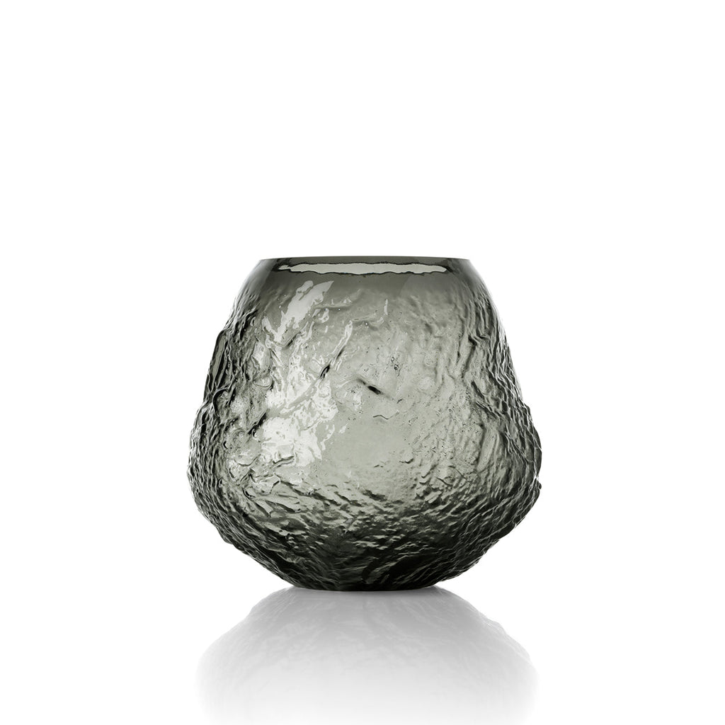Bazar Bizar Gerecycleerde Glazen Vaas Earth Crater Zwart Ø26 x H24 cm