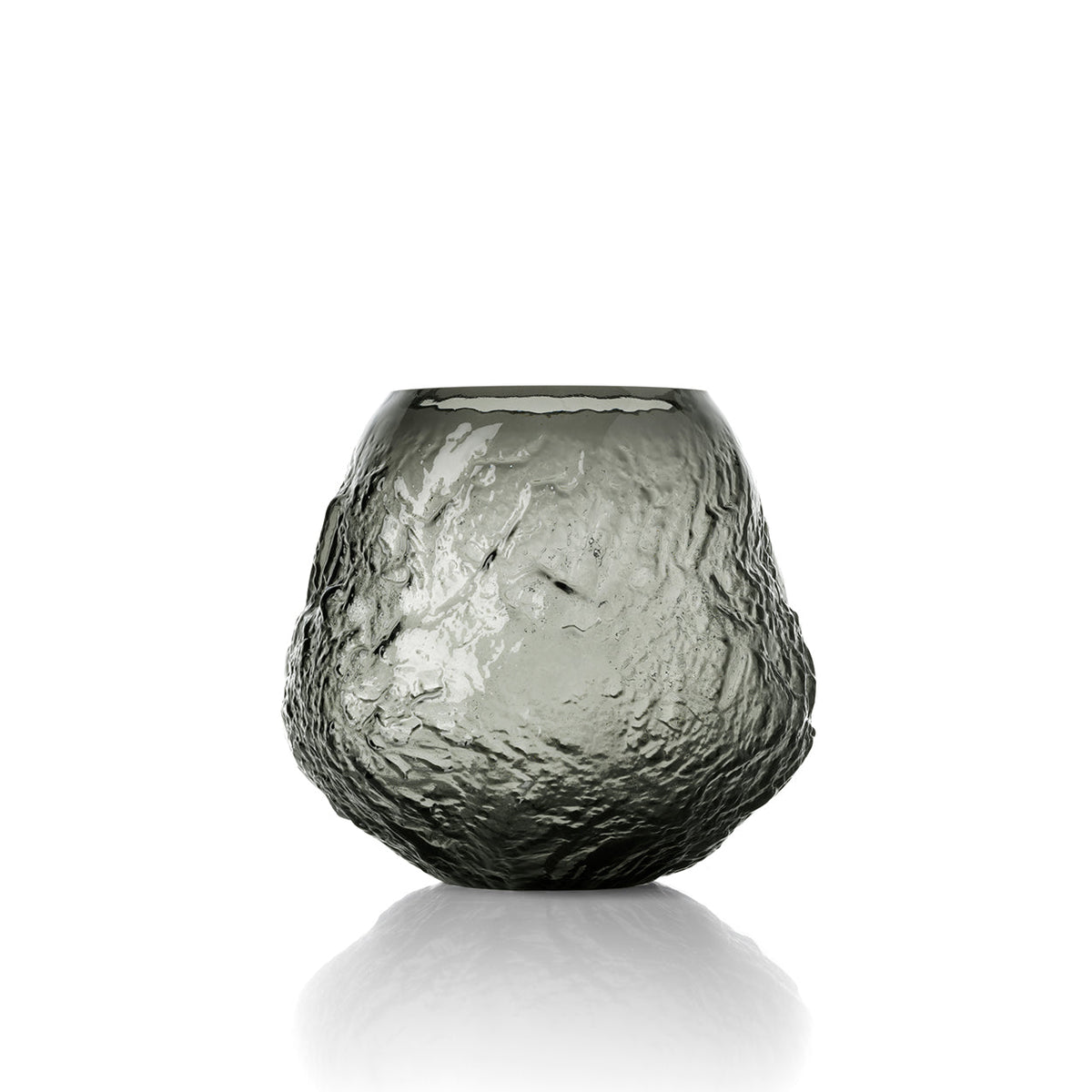 Bazar Bizar Gerecycleerde Glazen Vaas Earth Crater Zwart Ø26 x H24 cm