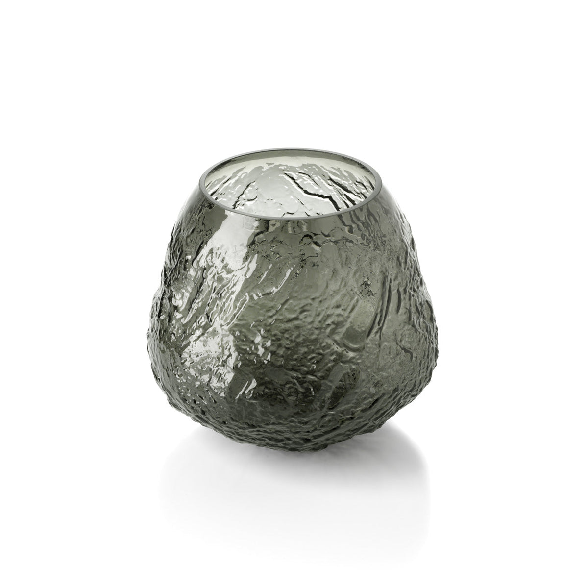 Bazar Bizar Gerecycleerde Glazen Vaas Earth Crater Zwart Ø26 x H24 cm