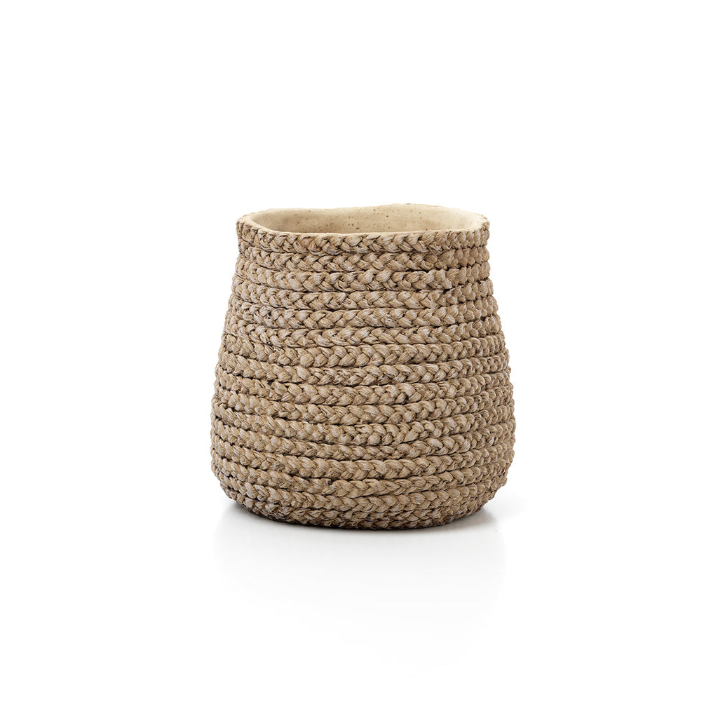 Bazar Bizar Betonnen Plantenpot Fake Braided Naturel Ø26,7 x H25,5 cm
