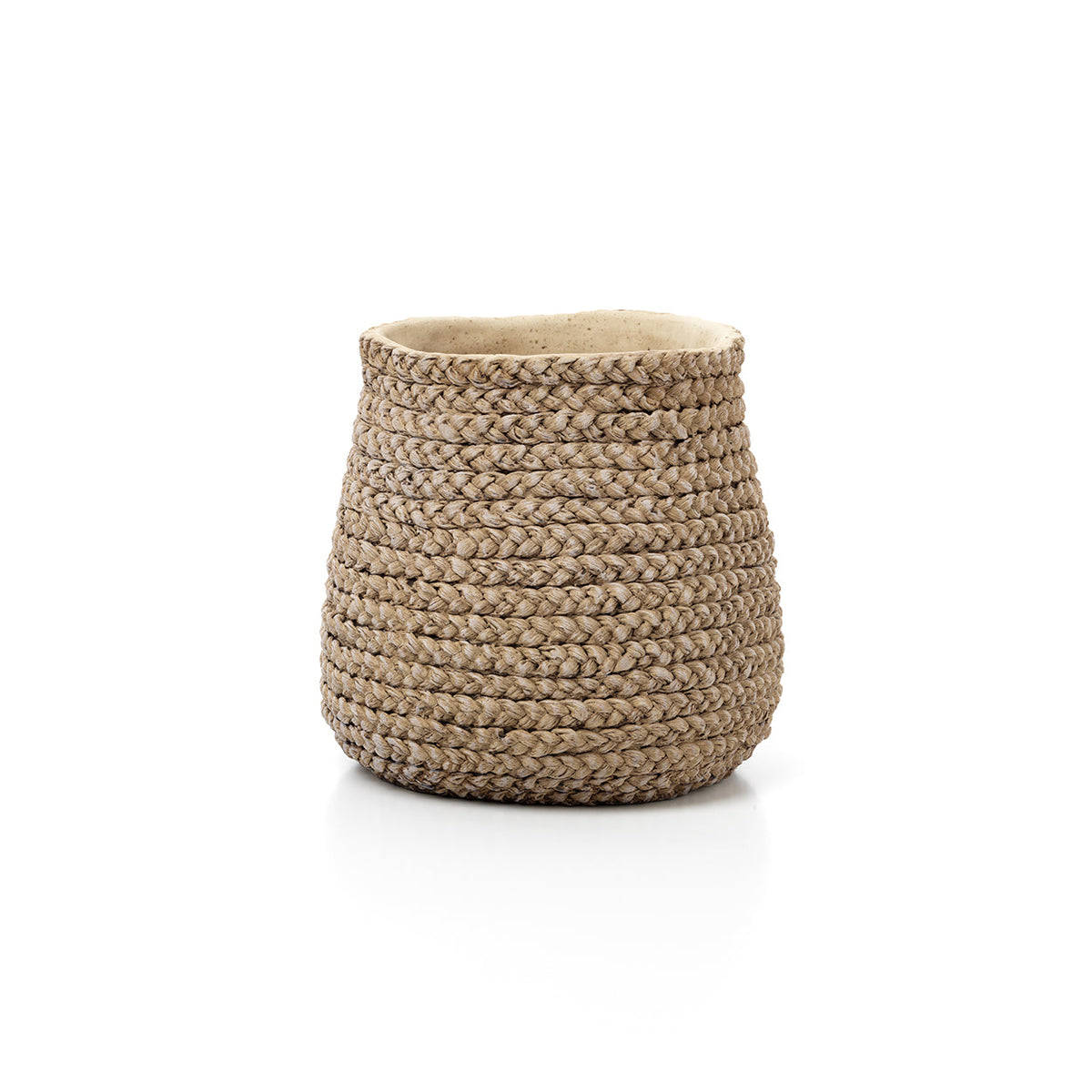 Bazar Bizar Betonnen Plantenpot Fake Braided Naturel Ø26,7 x H25,5 cm