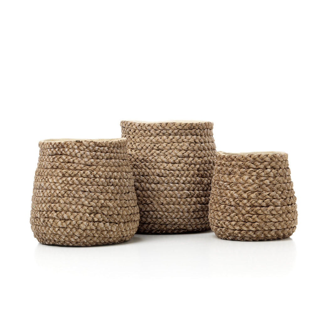 Bazar Bizar Betonnen Plantenpot Fake Braided Naturel Ø19 x H18,5 cm