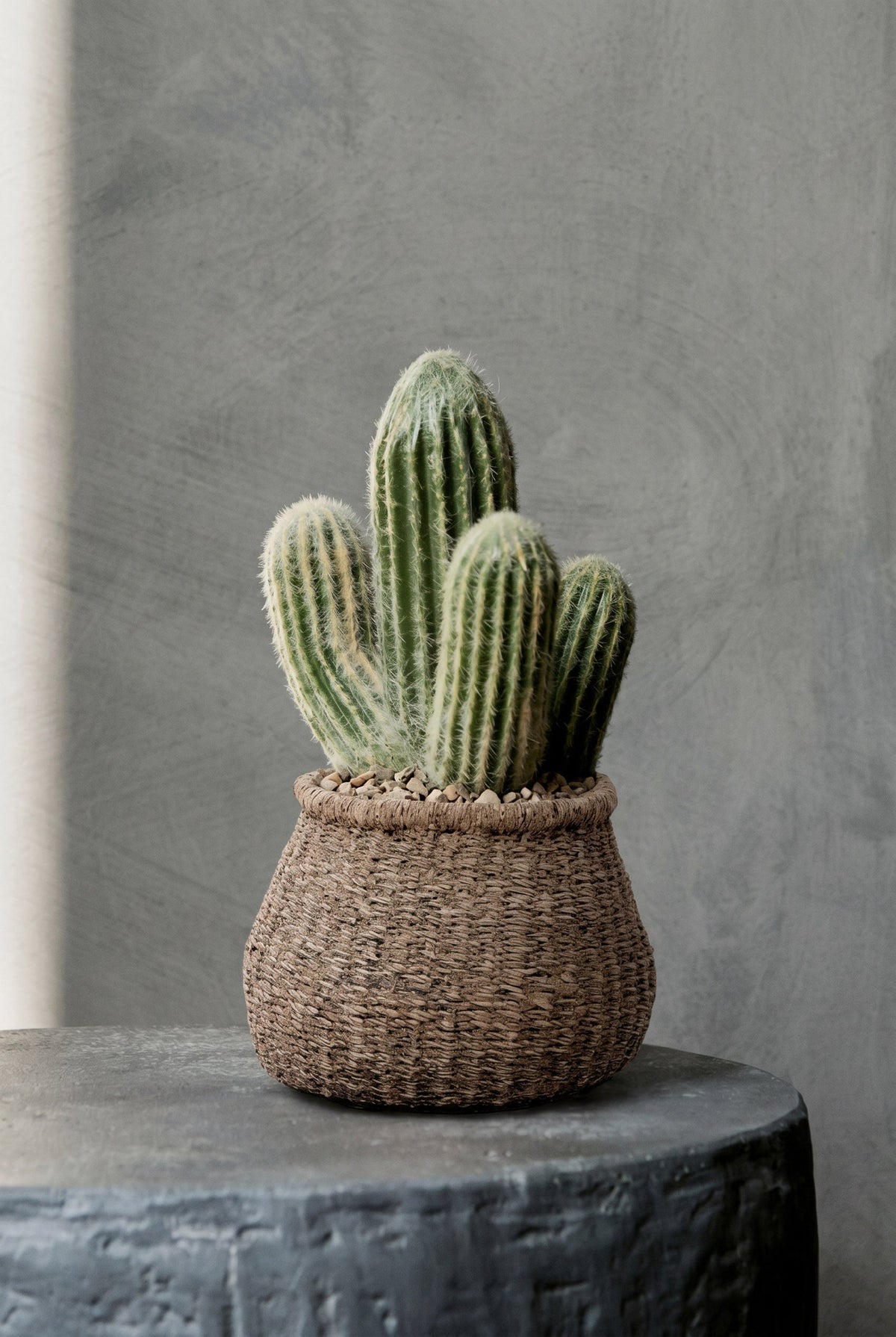 Bazar Bizar Betonnen Plantenpot Faux-Puff Bruin 16 x 16 x 13 cm