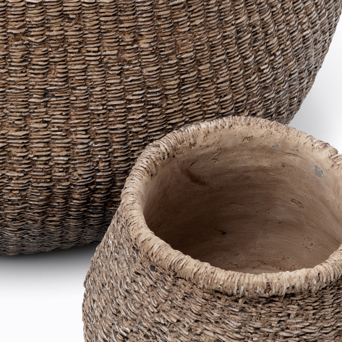 Bazar Bizar Betonnen Plantenpot Faux-Puff Bruin 16 x 16 x 13 cm