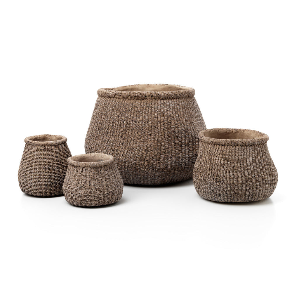 Bazar Bizar Betonnen Plantenpot Faux-Puff Bruin 16 x 16 x 13 cm
