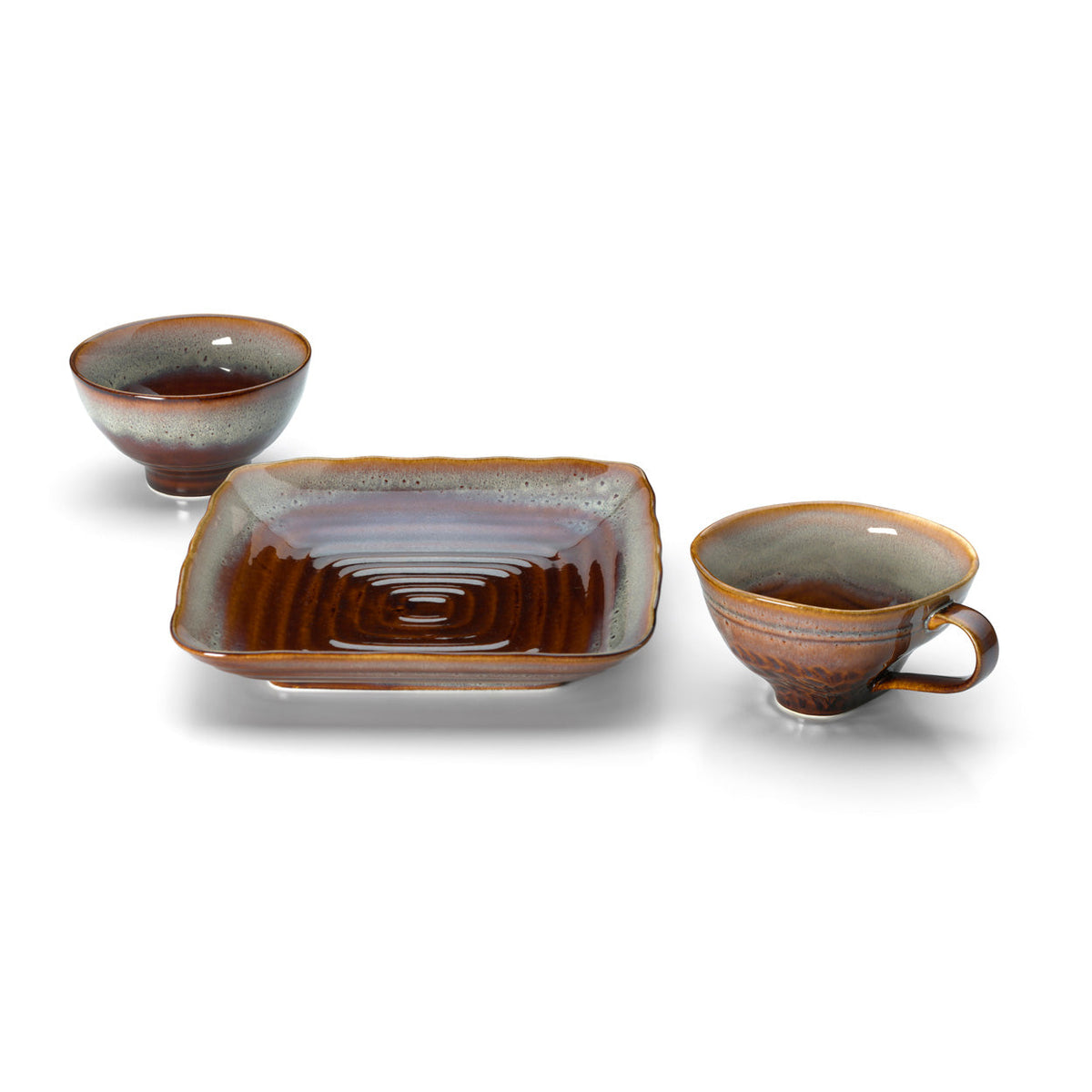Bazar Bizar Keramische Mok Smoked Horizon Bruin/Grijs 13,5 x 11 x 6,2 cm