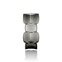 Bazar Bizar Gerecycleerde Glazen Vaas Cubes Donkergrijs 13 x 13 x 30 cm