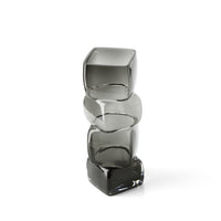 Bazar Bizar Gerecycleerde Glazen Vaas Cubes Donkergrijs 13 x 13 x 30 cm