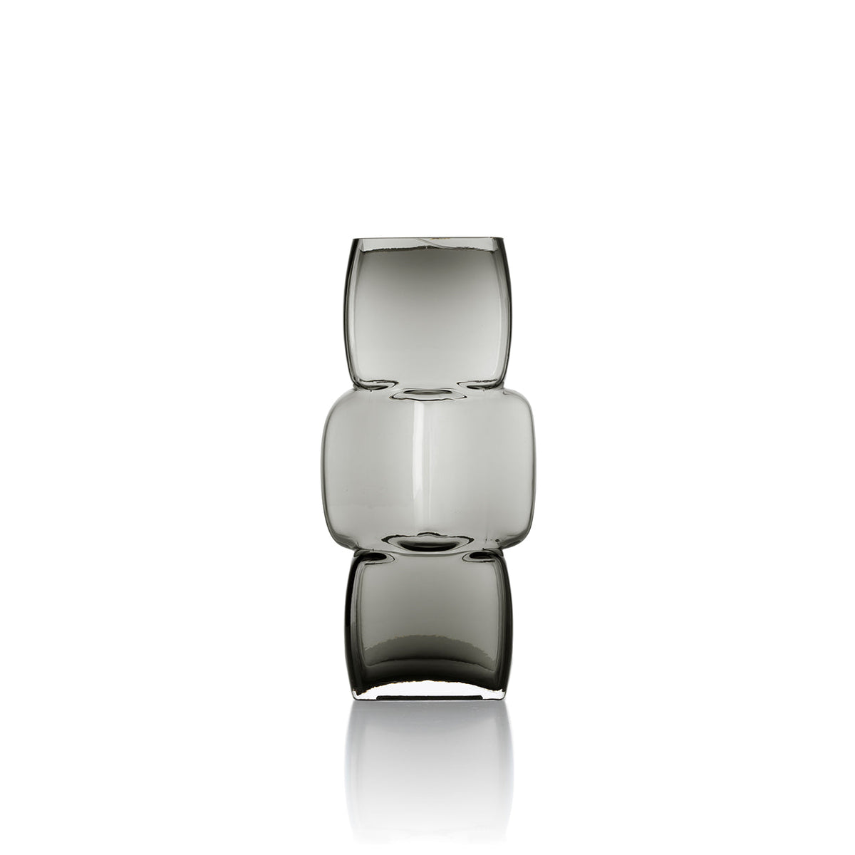 Bazar Bizar Gerecycleerde Glazen Vaas Cubes Donkergrijs 13 x 13 x 27 cm