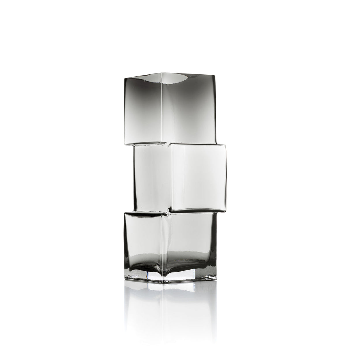Bazar Bizar Vase en Verre Recyclé Rummikub Gris Foncé 11 x 11 x 30 cm