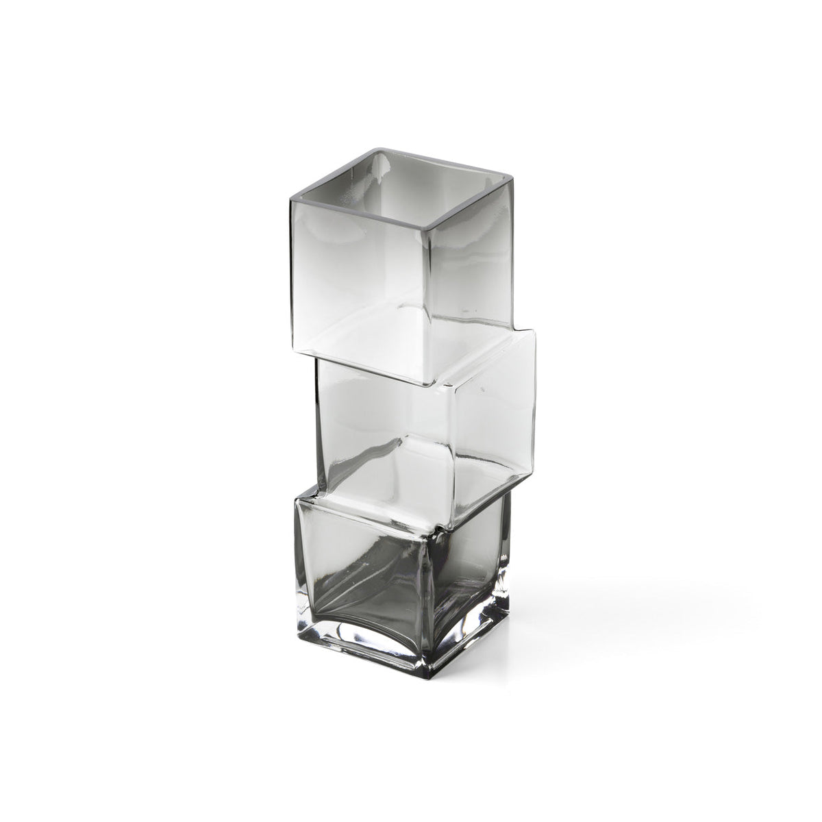 Bazar Bizar Vase en Verre Recyclé Rummikub Gris Foncé 11 x 11 x 30 cm