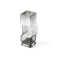 Bazar Bizar Vase en Verre Recyclé Rummikub Gris Foncé 11 x 11 x 30 cm