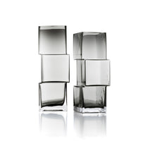 Bazar Bizar Vase en Verre Recyclé Rummikub Gris Foncé 11 x 11 x 30 cm