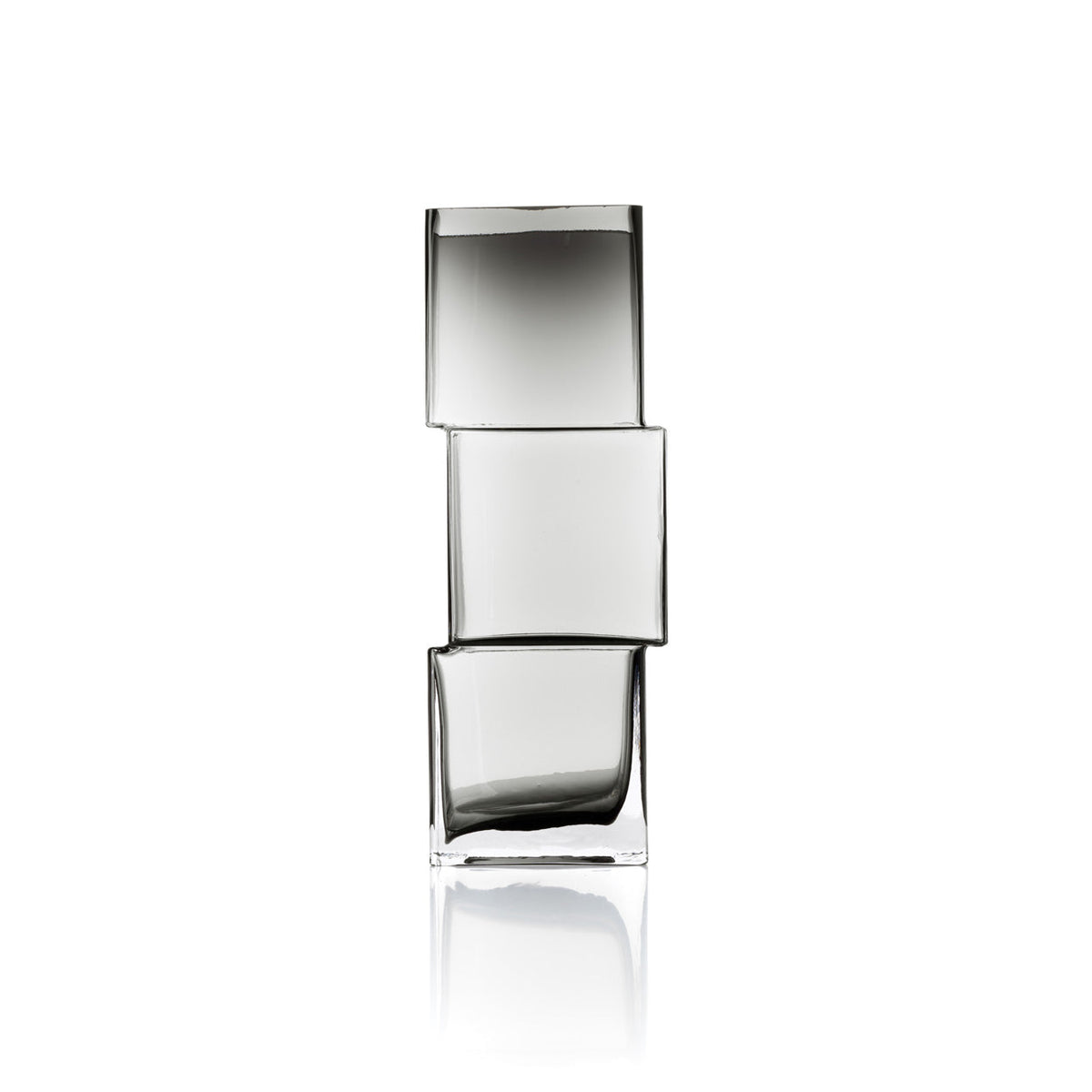 Bazar Bizar Vase en Verre Recyclé Rummikub Gris Foncé 11 x 11 x 30 cm