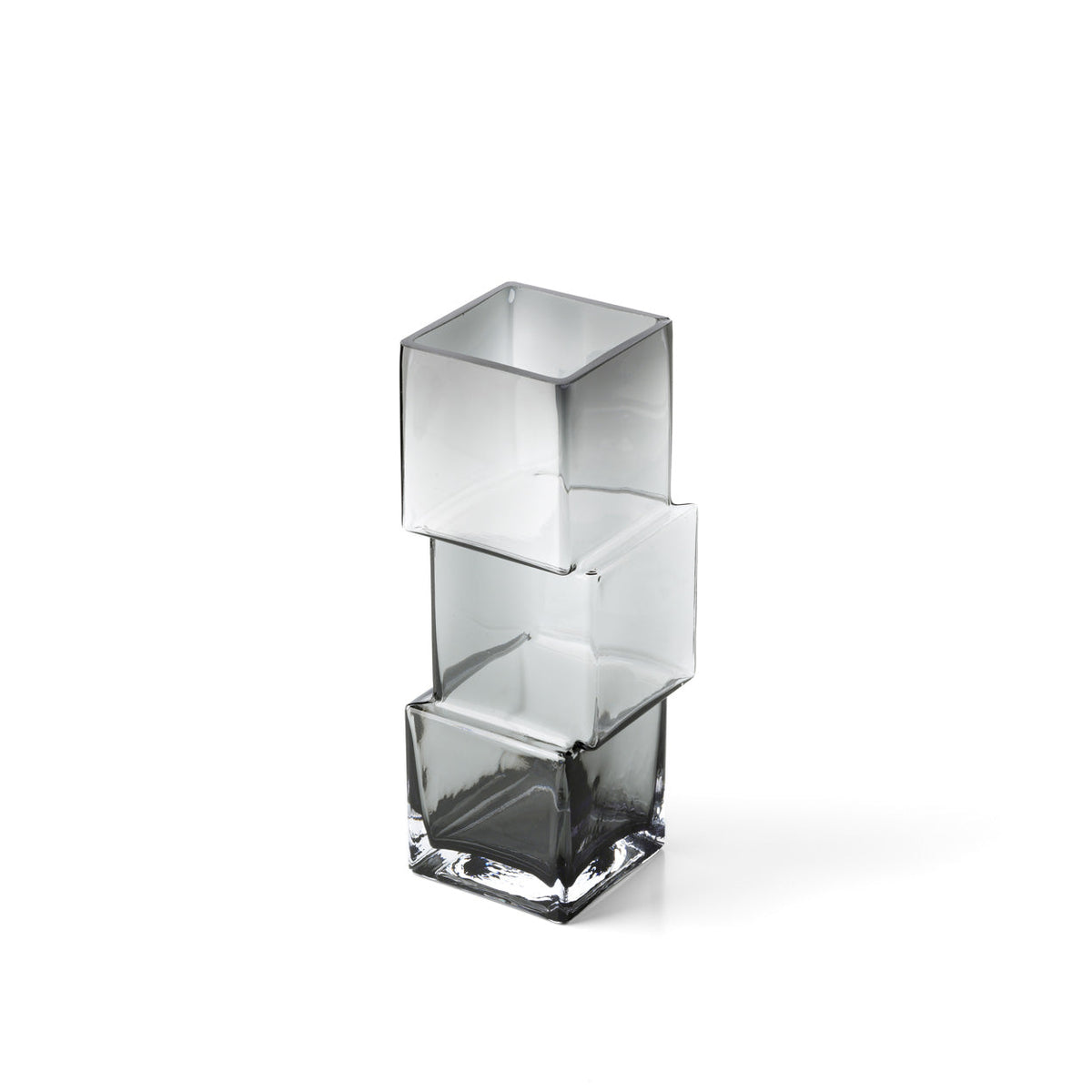 Bazar Bizar Gerecycleerde Glazen Vaas Rummikub Donkergrijs 10 x 10 x 27 cm