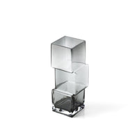 Bazar Bizar Gerecycleerde Glazen Vaas Rummikub Donkergrijs 10 x 10 x 27 cm