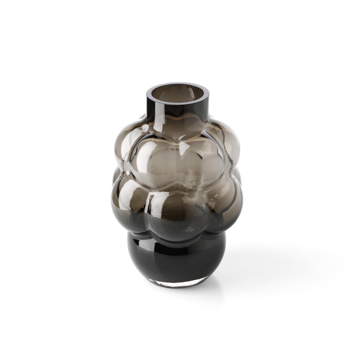 Bazar Bizar Gerecycleerde Glazen Vaas Grape Donkergrijs Ø18 x H25 cm