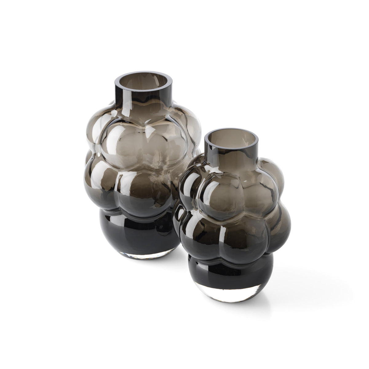 Bazar Bizar Gerecycleerde Glazen Vaas Grape Donkergrijs Ø18 x H25 cm