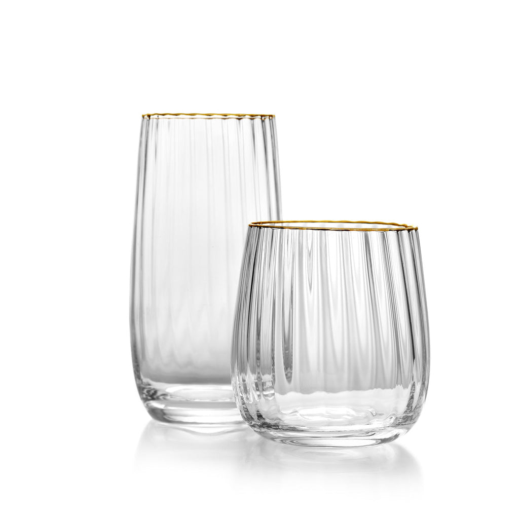 Bazar Bizar Glas Rim Naturel/Goud Ø9,2 x H10 cm