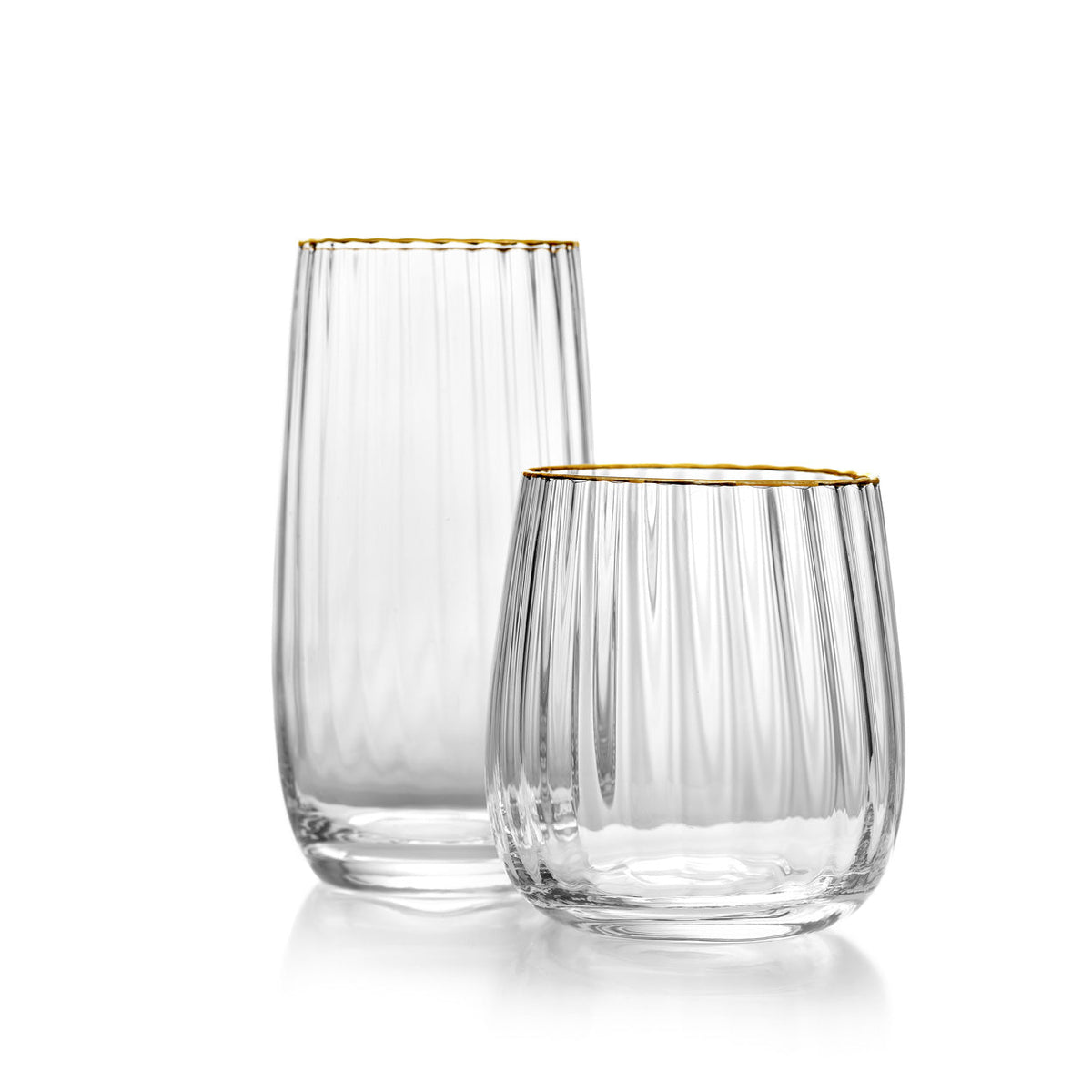 Bazar Bizar Glas Rim Naturel/Goud Ø9,2 x H10 cm